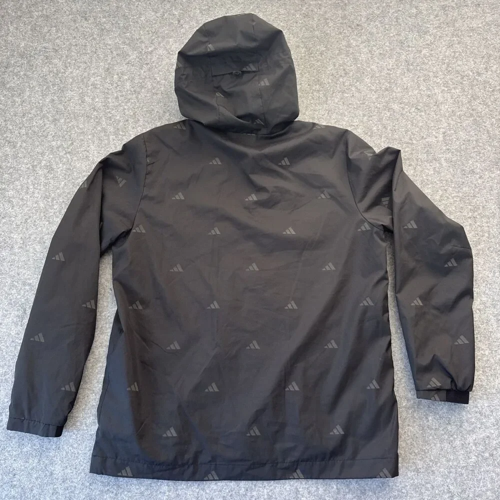 Adidas Men Mono Windbreaker Jacket Size Large Black